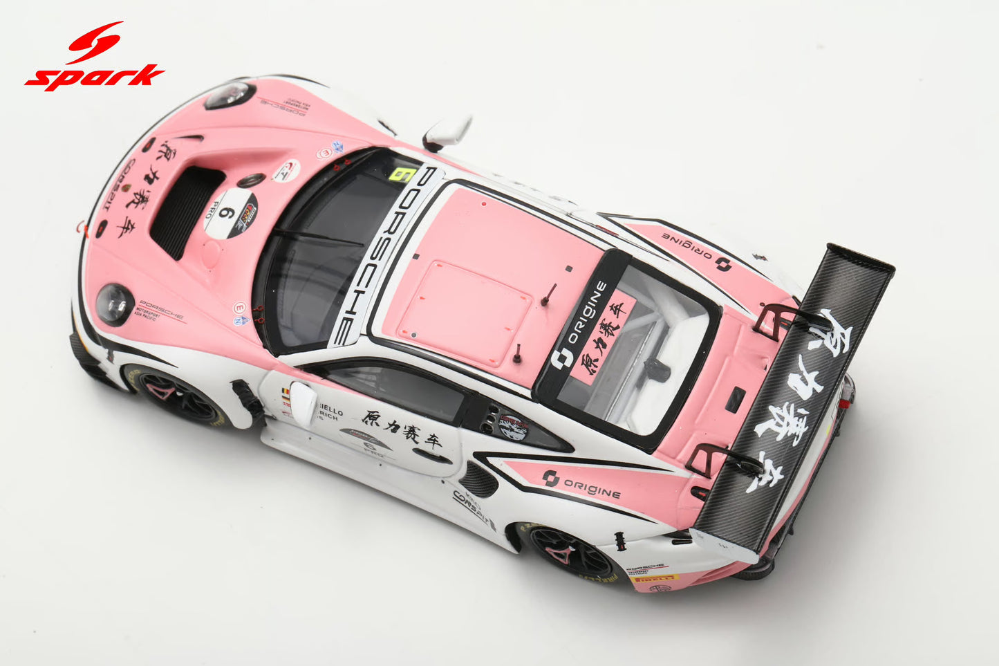 Spark SJ184 1/43 Porsche 911 GT3 R No.6 Origine Motorsport 5th Suzuka 1000km 2025 L. Heinrich - A. Picariello - B. Buus