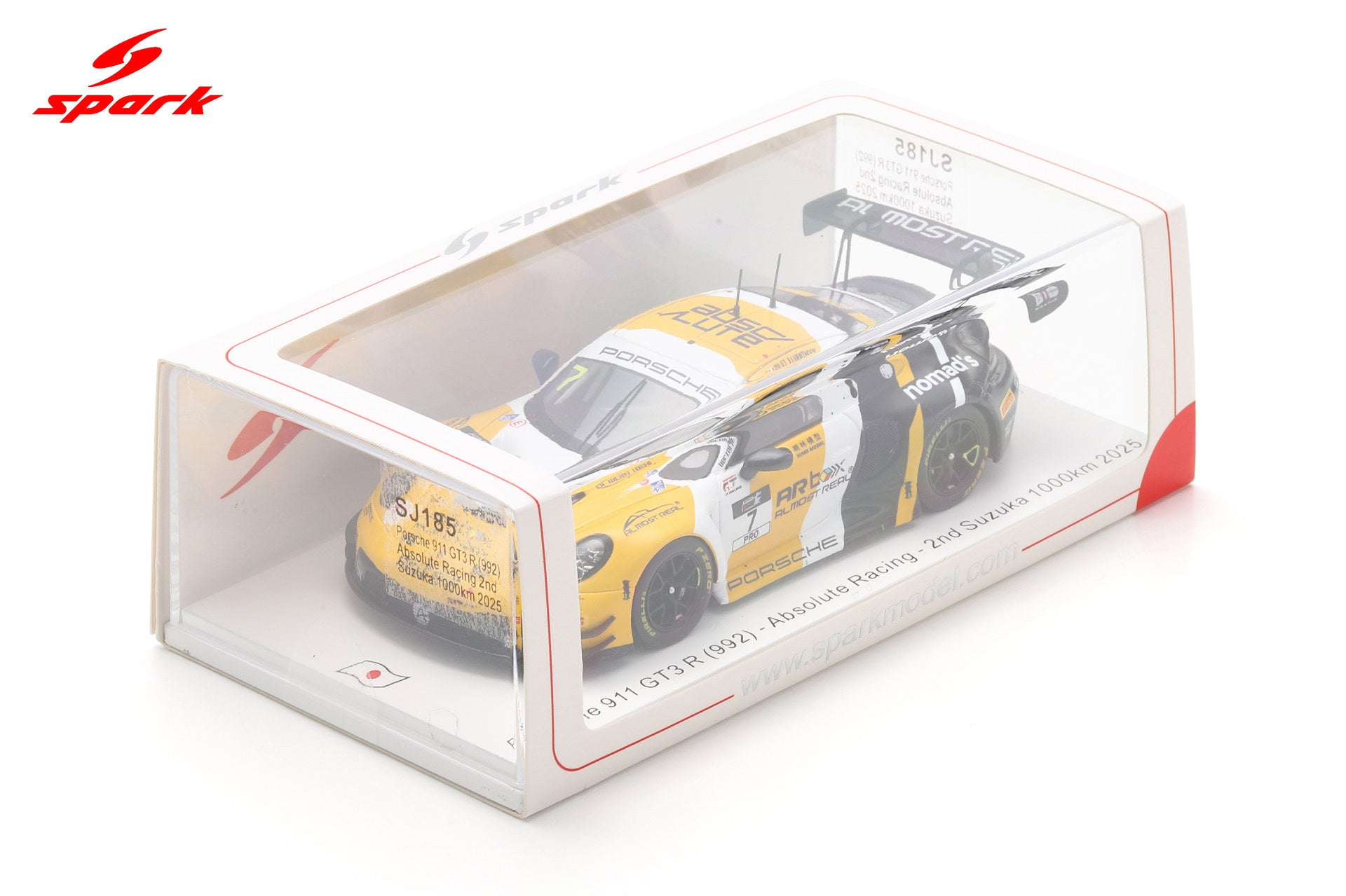 Spark SJ185 1/43 Porsche 911 GT3 R (992) No.7 Absolute Racing 2nd