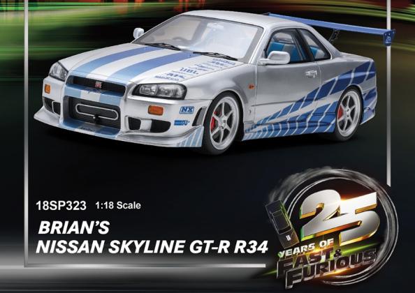 【2026年7月以降発売予定】 Spark 18SP323 1/18 Nissan GT-R R34 Fast and Furious