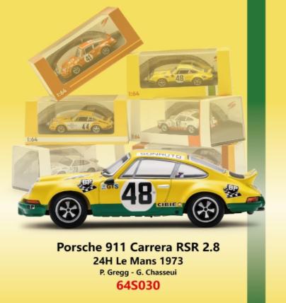 【2026年9月発売予定】 Spark 64S030 1/43 Porsche 911 Carrera RSR 2.8 No.48 24H Le Mans 1973 P. Gregg - G. Chasseui