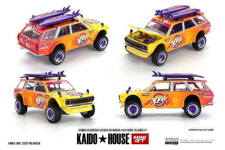 MINI GT KHMG210 1/64 ダットサン 510 ワゴン 4x4 Kaido ISLANDS V1(右ハンドル)