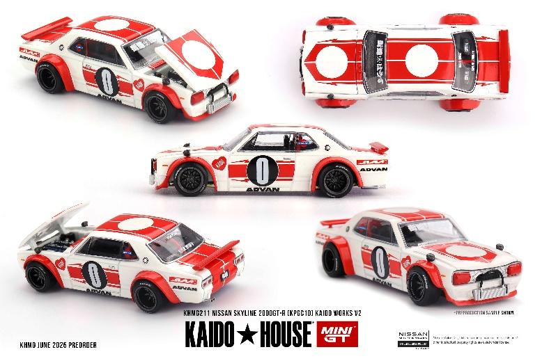 【2025年10月以降発売予定】 MINI GT KHMG211 1/64 Nissan スカイライン 2000GT-R (KPGC10) Kaido Works V2(右ハンドル)
