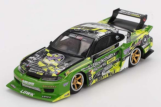 MINI GT MGT00823-R 1/64 Nissan シルビア(S15) LB-Super Silhouette #555 V2 2024 Formula Drift Japan(右ハンドル)