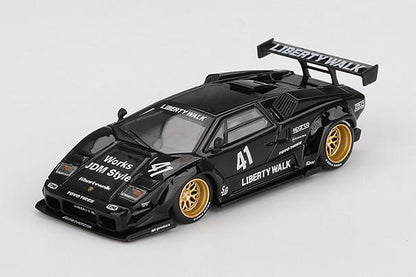 【2025年11月以降発売予定】 MINI GT MGT01081-L 1/64 ランボルギーニ カウンタック LB-WORKS ブラック(左ハンドル)