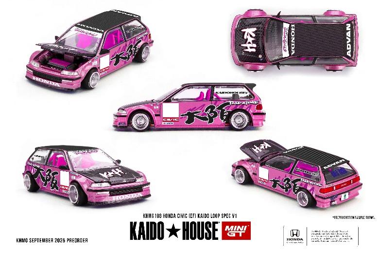 【2026年1月以降発売予定】 MINI GT KHMG198 1/64 Honda シビック EF Kaido Loop Spec V1(左ハンドル)