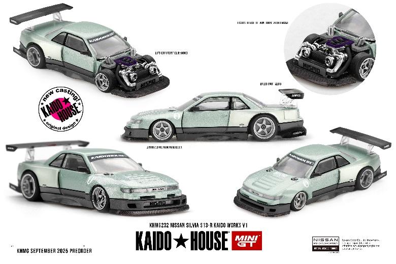 【2026年1月以降発売予定】 MINI GT KHMG232 1/64 Nissan シルビア S13-R KAIDO WORKS V1(右ハンドル)
