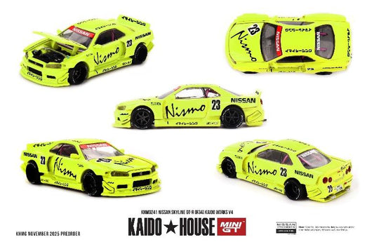 【2026年4月以降発売予定】 MINI GT KHMG241 1/64 Nissan スカイライン GT-R R34 Kaido Works V4(右ハンドル)