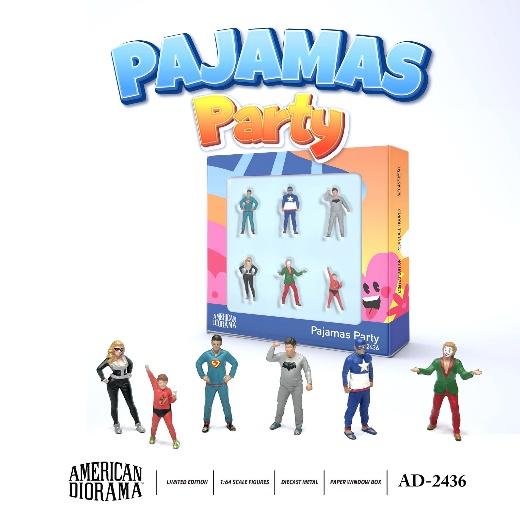 American Diorama AD-2436 1/64 フィギュア パジャマパーティー 6個セット