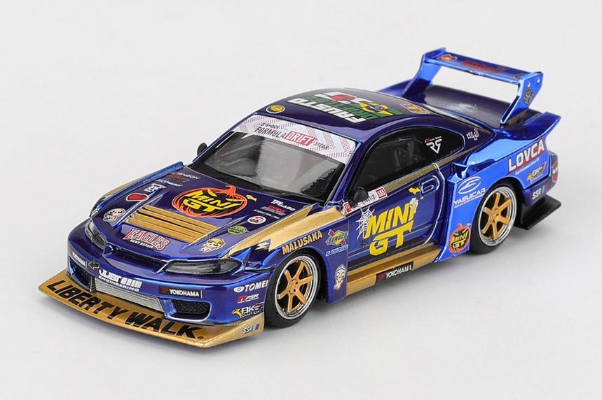 【2026年5月以降発売予定】 MINI GT MGT01185-R 1/64 Nissan シルビア(S15) LB-Super Silhouette #555 2025 Formula Drift ハロウィンスペシャル Team MINI GT Liberty Walk(右ハンドル)