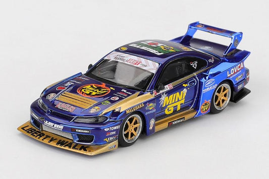 【2026年5月以降発売予定】 MINI GT MGT01185-R 1/64 Nissan シルビア(S15) LB-Super Silhouette #555 2025 Formula Drift ハロウィンスペシャル Team MINI GT Liberty Walk(右ハンドル)
