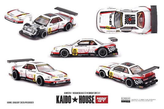 【2026年7月以降発売予定】 MINI GT KHMG251 1/64 Nissan シルビア S13-R Circuit Spec V1(右ハンドル)