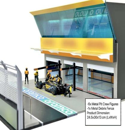 【2026年5月以降発売予定】 American Diorama AD-2445 1/64 グランプリ パドック ジオラマ チームオレンジ ※フィギュア付き