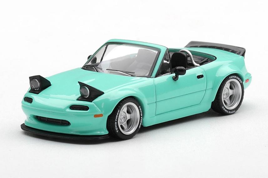 【2026年10月以降発売予定】 MINI GT MGT01249-L 1/64 Pandem マツダ MX-5 (NA) ミントグリーン(左ハンドル)