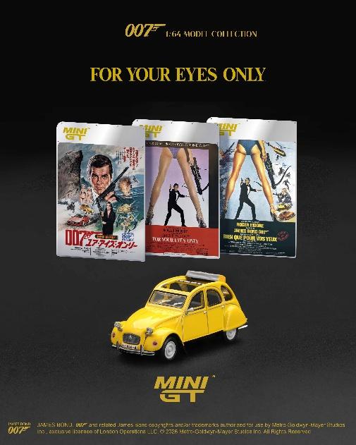 【2026年11月発売予定】 MINI GT MGT00919-007J 1/64 シトロエン 2CV 「ユア・アイズ・オンリー」(1981) 日本限定パッケージ