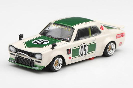【2026年11月以降発売予定】 MINI GT MGT01343-R 1/64 Nissan Skyline LB-WORKS Hakosuka White / Green RHD