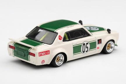 【2026年11月以降発売予定】 MINI GT MGT01343-R 1/64 Nissan Skyline LB-WORKS Hakosuka White / Green RHD