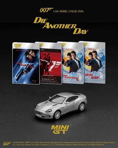 【2027年2月以降発売予定】 MINI GT MGT00926-007J 1/64 Aston Martin V12 Vanquish "Die Another Day" Japanese Blister Packaging