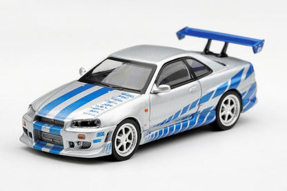 【2027年1月以降発売予定】 MINI GT MGT01252-BL 1/64 Nissan Skyline GT-R C-West "2 Fast 2 Furious" Brian O'Conner Blister Packaging