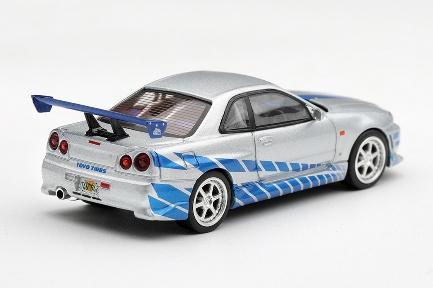 【2027年1月以降発売予定】 MINI GT MGT01252-BL 1/64 Nissan Skyline GT-R C-West "2 Fast 2 Furious" Brian O'Conner Blister Packaging