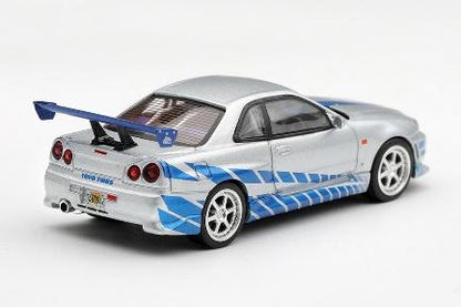 【2027年1月以降発売予定】 MINI GT MGT01252-BL 1/64 Nissan Skyline GT-R C-West "2 Fast 2 Furious" Brian O'Conner Blister Packaging