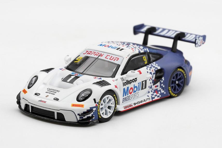 【2027年5月以降発売予定】 MINI GT MGT01435-BL 1/64 Porsche 911 GT3 R (992) Japan Cup 2026 Race 2 Winner #9 BINGO RACING with LM Corsa LHD