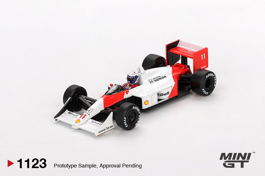 【2025年12月以降発売予定】 MINI GT MGT01123-L 1/64 マクラーレン MP4/4 日本グランプリ 1988 2位入賞車 #11 アラン・プロスト