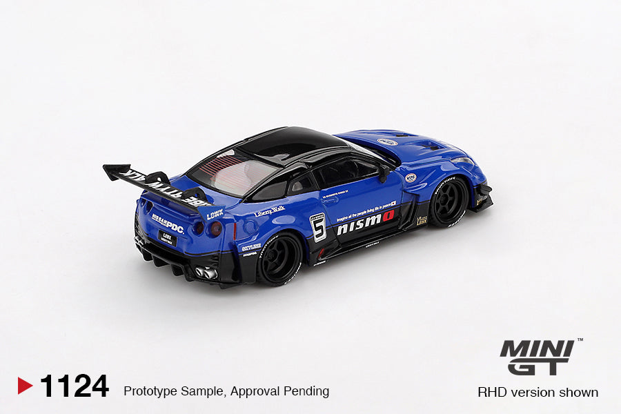 【2025年12月以降発売予定】 MINI GT MGT01124-R 1/64 LB-Silhouette WORKS GT Nissan 35GT-RR バージョン2 ブルー(右ハンドル)