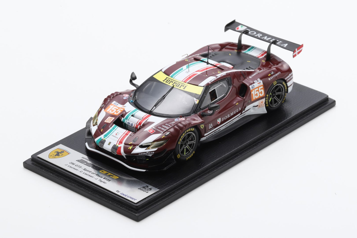 Looksmart LSLM186 1/43 Ferrari 296 GT3 No.155 Spirit of Race Le Mans 24H 2024 J. Laursen - C. Laursen - J. Taylor