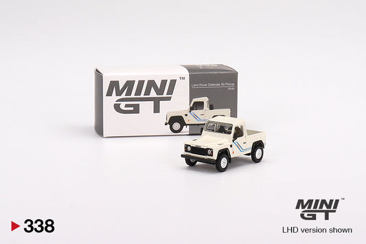 MINI GT MGT00338-R 1/64 Land Rover Defender 90 Pickup White(右ハンドル)