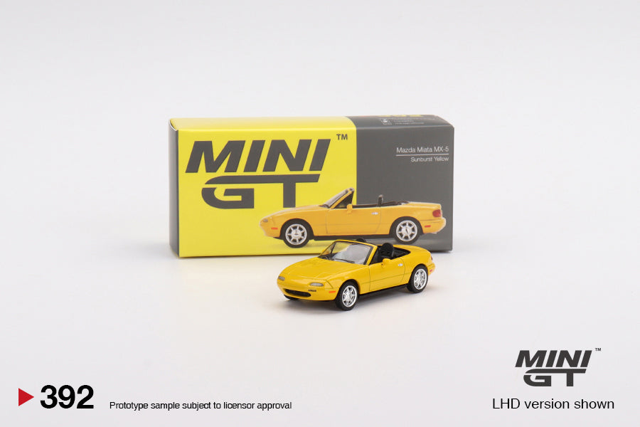 MINI GT MGT00392-L 1/64 マツダ ミアータ MX-5 (NA) サンバーストイエロー(左ハンドル)