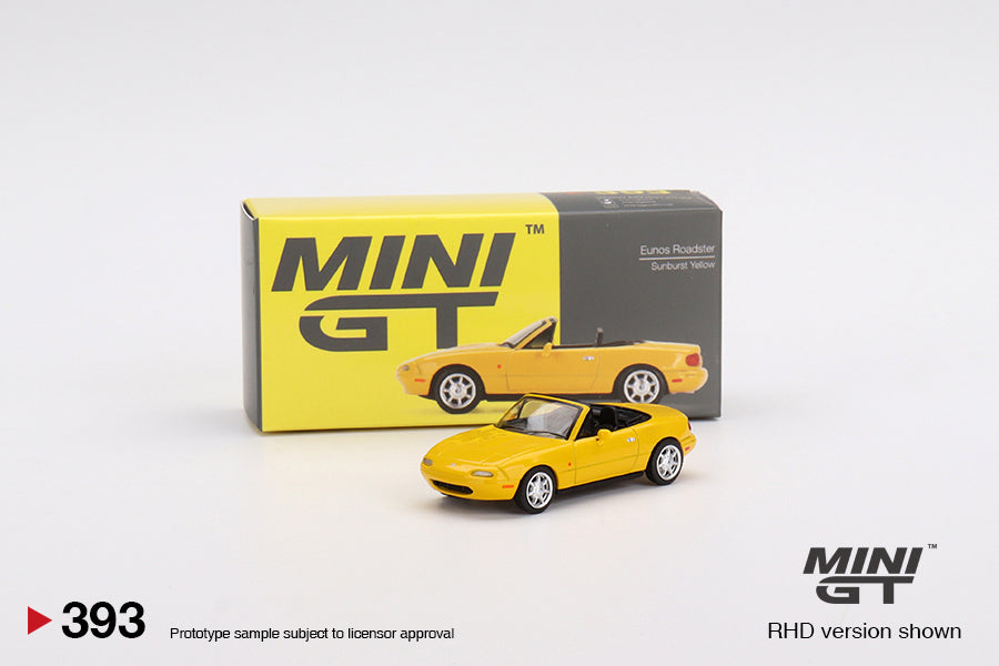 MINI GT MGT00393-R 1/64 ユーノス・ロードスター サンバーストイエロー(右ハンドル) – Racing Models