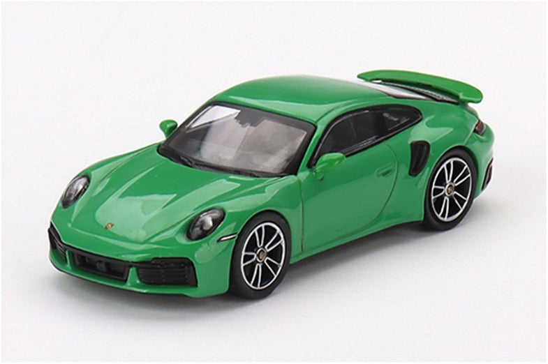 MINI GT MGT00525-R 1/64 ポルシェ 911 ターボ S パイソングリーン(右