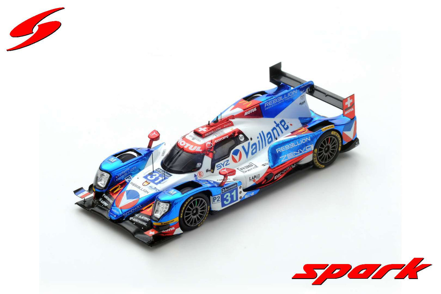 Spark MV10 1/43 ORECA 07- Gibson No.31- Vaillante Rebellion 14ème LMP2  24H Le Mans 2017 N. Prost - J. Canal - B. Senna