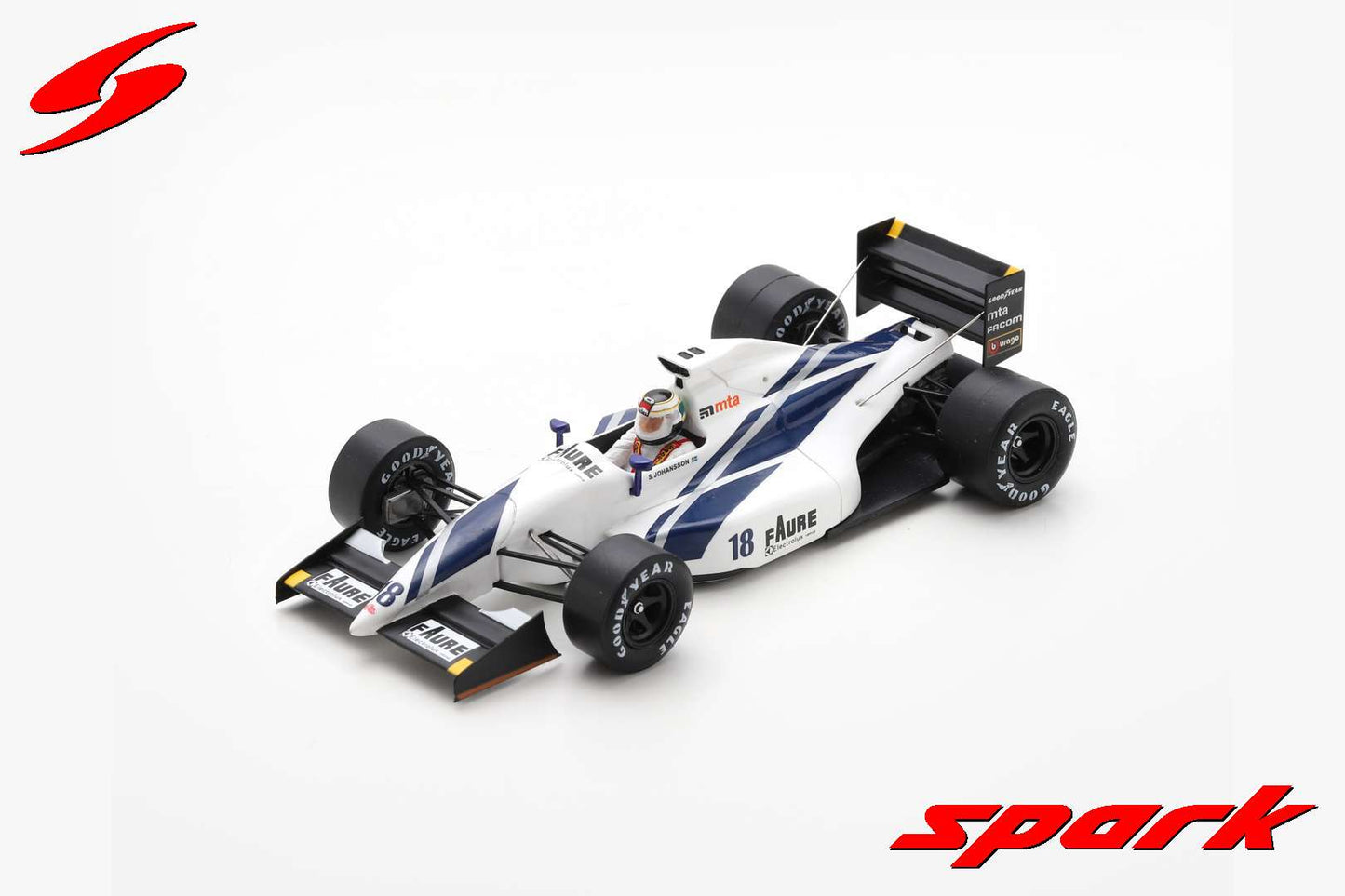 【取寄せ品】Spark S7227 1/43 AGS JH25B No.18 NQ US GP 1991 Stefan Johansson