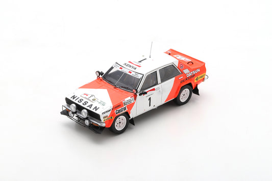 Spark S7770 1/43 Datsun Violet GT No.1 Winner Rally Safari 1982S. Mehta - M. Doughty