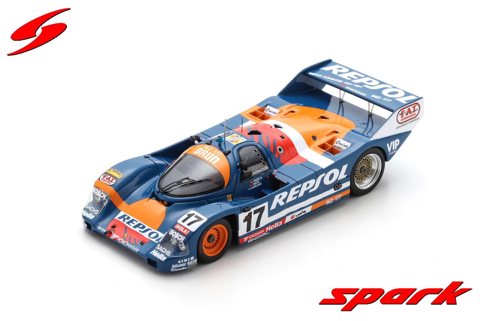 Spark S9975 1/43 Porsche 962 C No.17 24H Le Mans 1991 O. Larrauri 