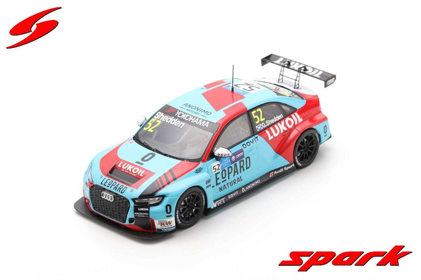 Spark SA201 1/43 Audi RS 3 LMS No.52 Audi Sport Leopard Lukoil WTCR Macau Guia Race 2018 Gordon Shedden