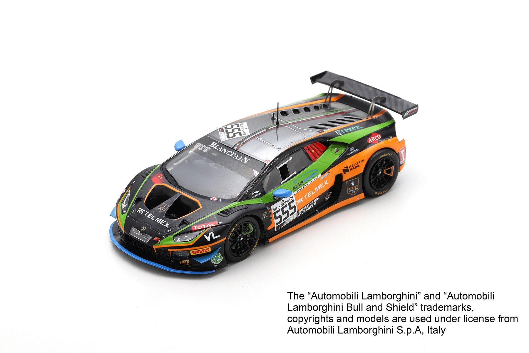 スパーク 1/43 Lamborghini Huracan GT3 EVO No.555 Orange 1 FFF RACING TEAM 24H SPA 2019【SB322】 ミニカー